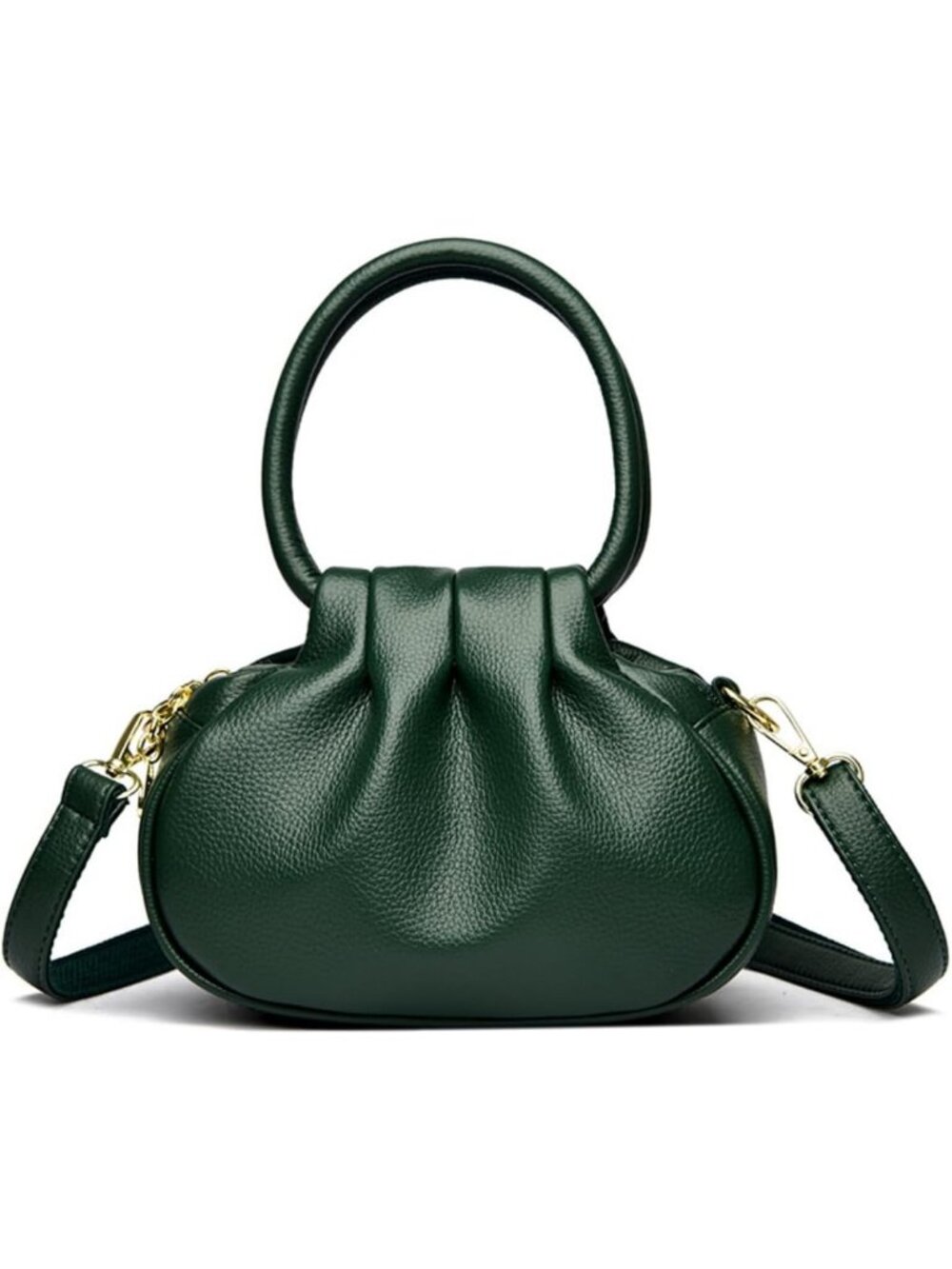 Women's Green PU Leather Slouchy Hobo Crescent Imported Crossbody Shoulder Bag